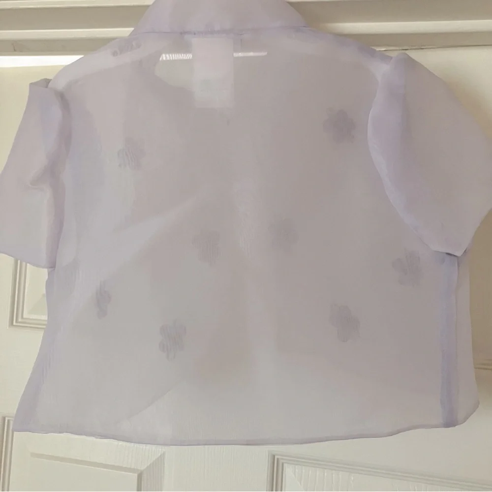 BONNIE JEAN Sheer Lavender Floral Special Occasion Bolero Girls 10 NEW NWOT